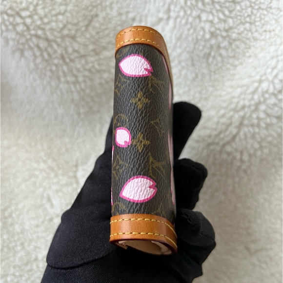 Auth Louis Vuitton Pink Cherry Blossom Classic Monogram Card Holder Wallet - Picture 8 of 14